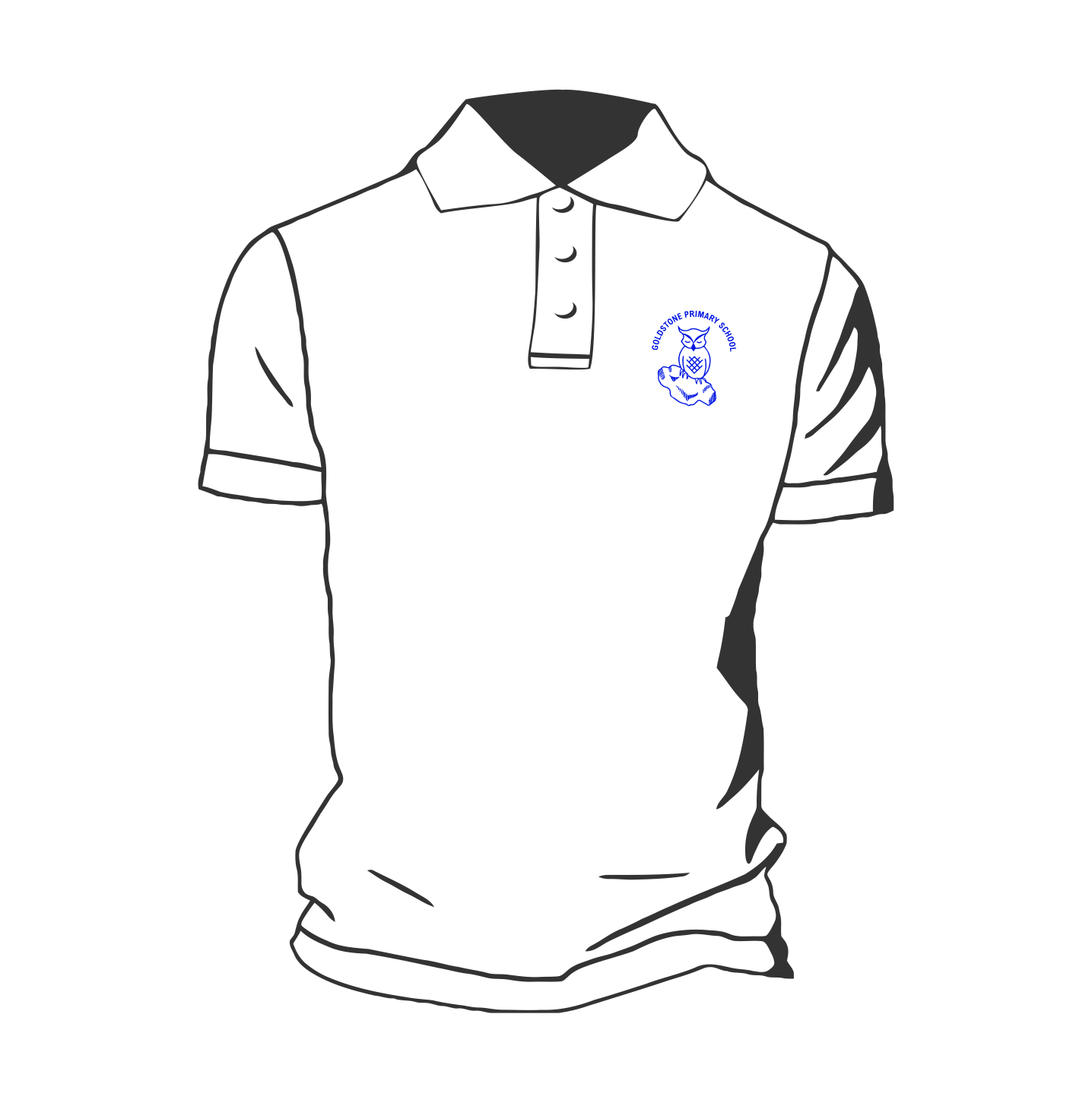 Goldstone Polo Shirt White - Logo Schoolwear